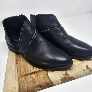 LUCKY BRAND. Black booties with tiny silver studs. Zip sides. 7.5.